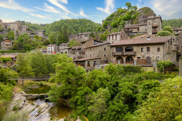 Very nice splendid Spanish village Rupit in a sunny day